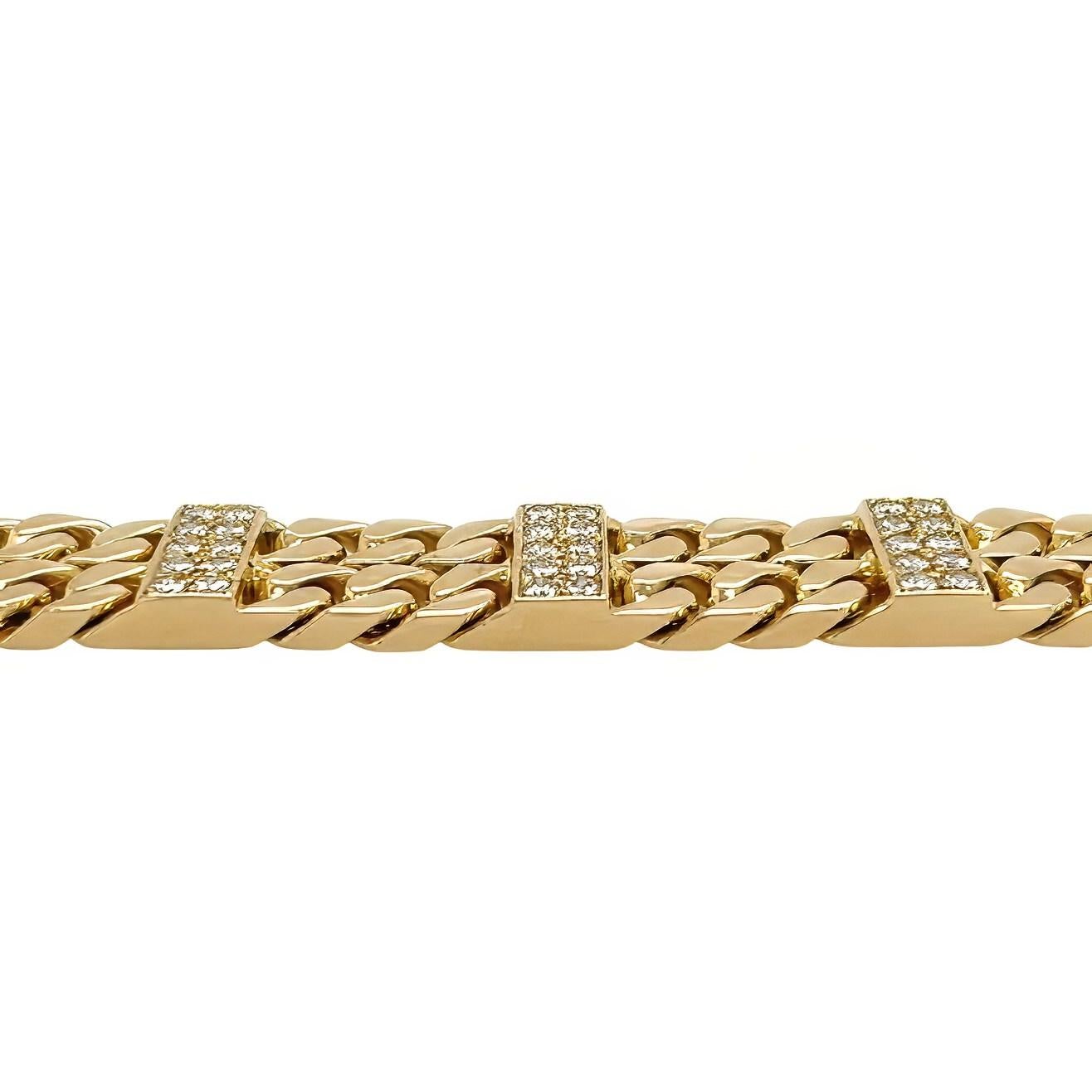 VAN CLEEF & ARPELS Gold-Diamant-Gliederarmband mit geschwungenen Gliedern im Zustand „Gut“ in New York, NY