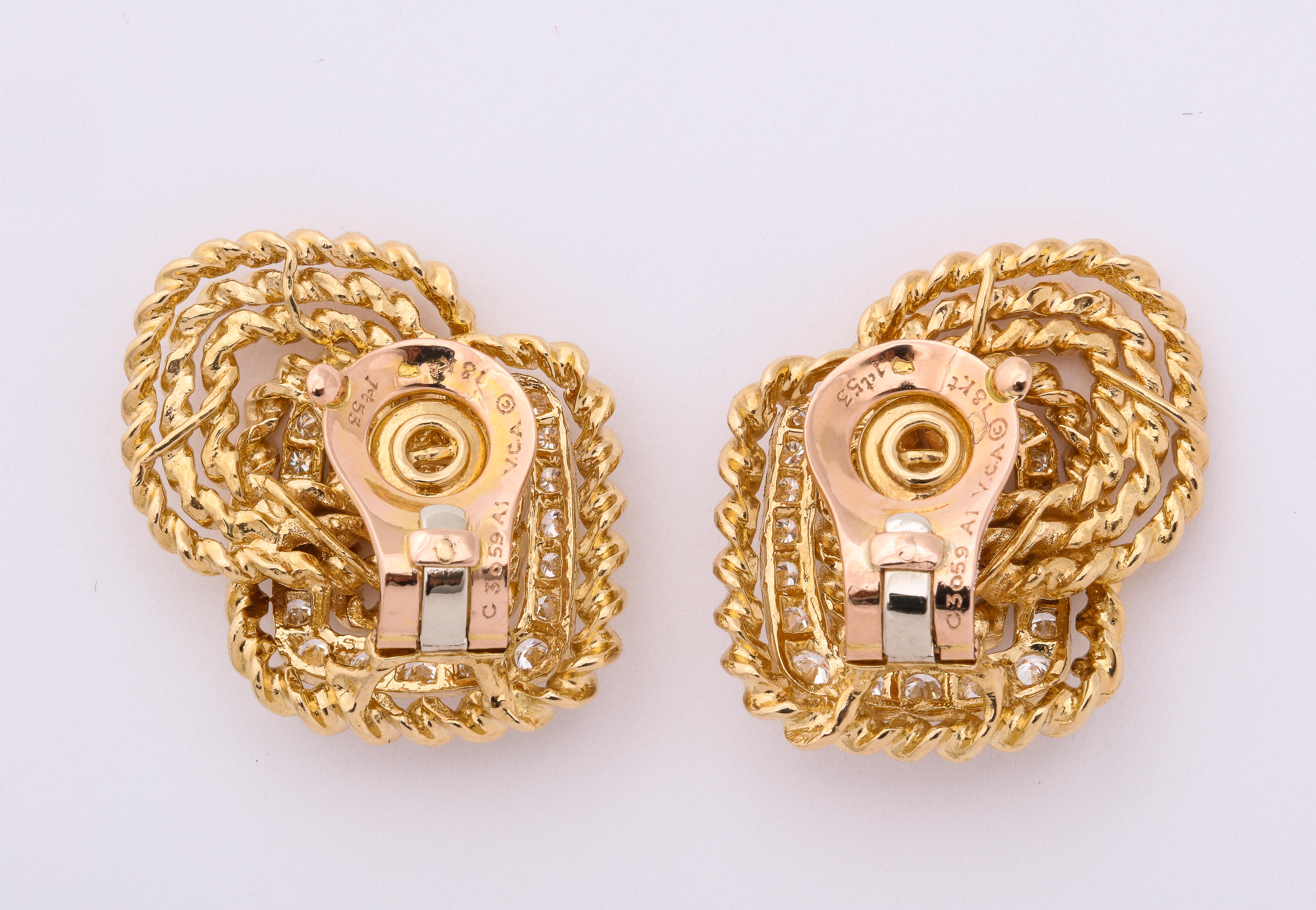 Women's Van Cleef & Arpels Gold Diamond Earclips
