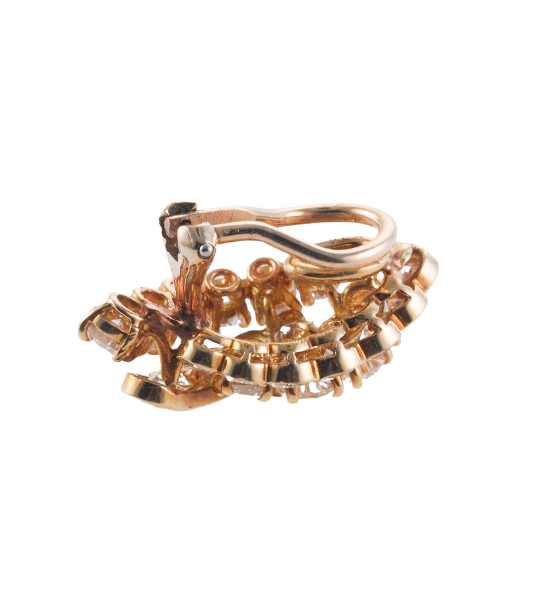 Van Cleef & Arpels Gold Diamond Earrings For Sale 3