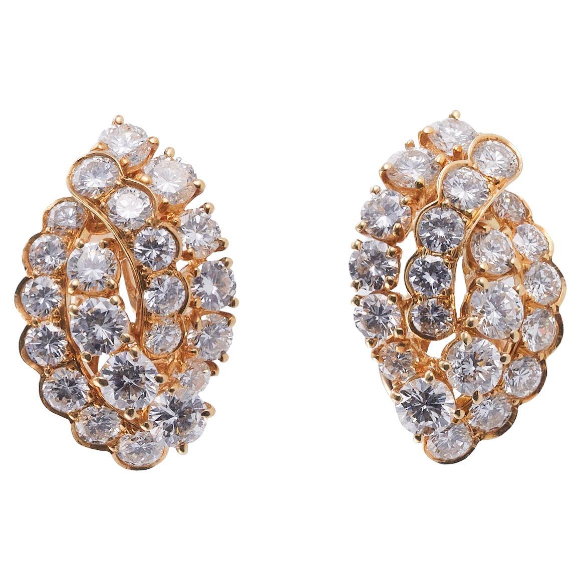 Van Cleef & Arpels Gold Diamond Earrings