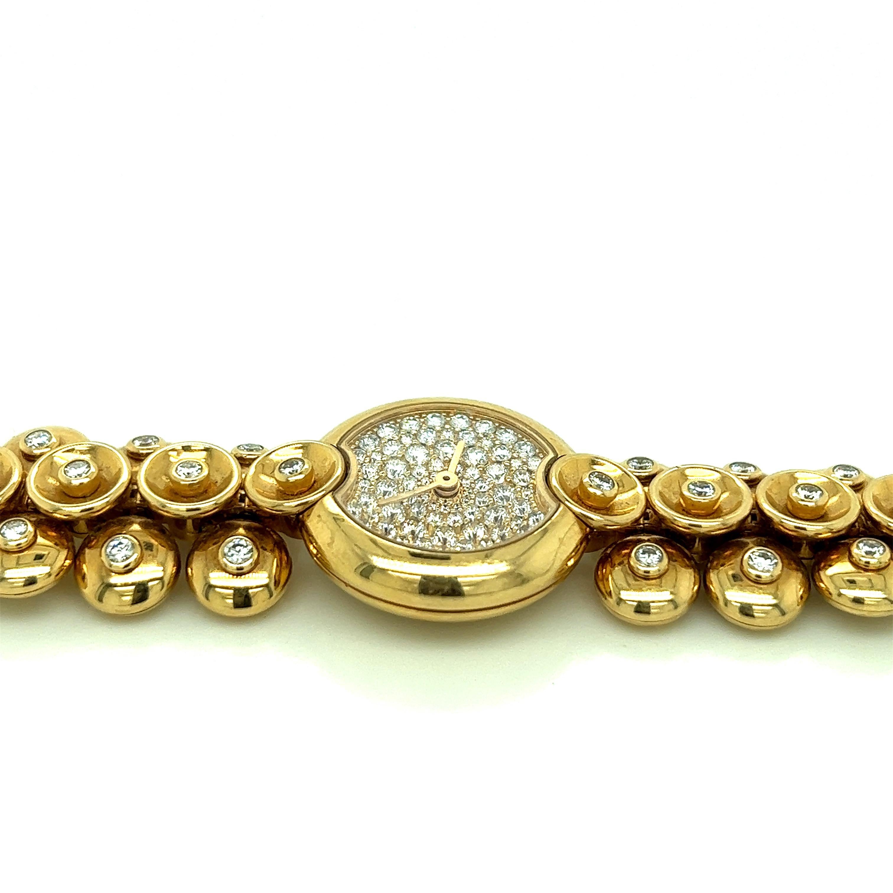 Women's Van Cleef & Arpels Gold Diamond Lady's Wristwatch For Sale