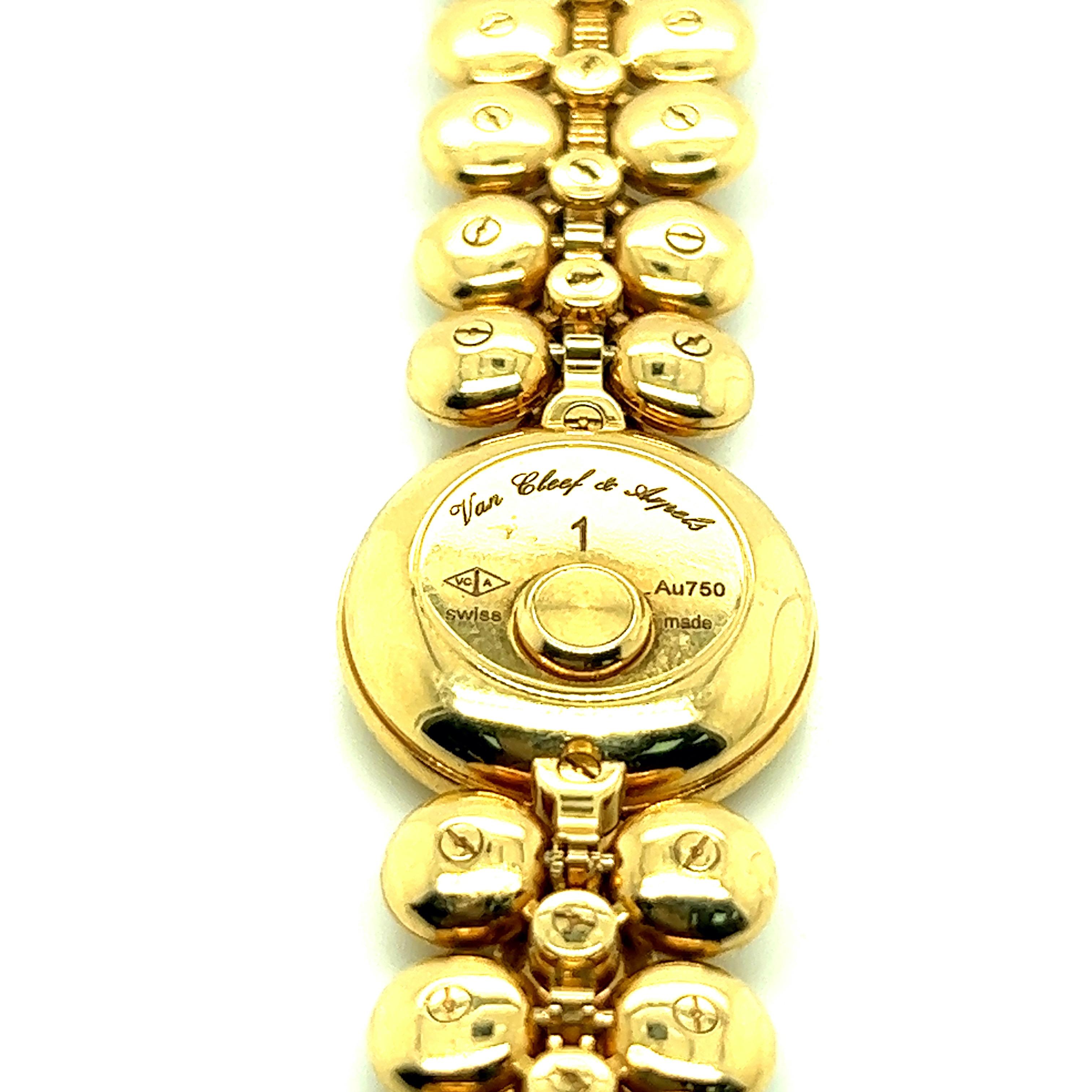 Van Cleef & Arpels Gold Diamond Lady's Wristwatch For Sale 3