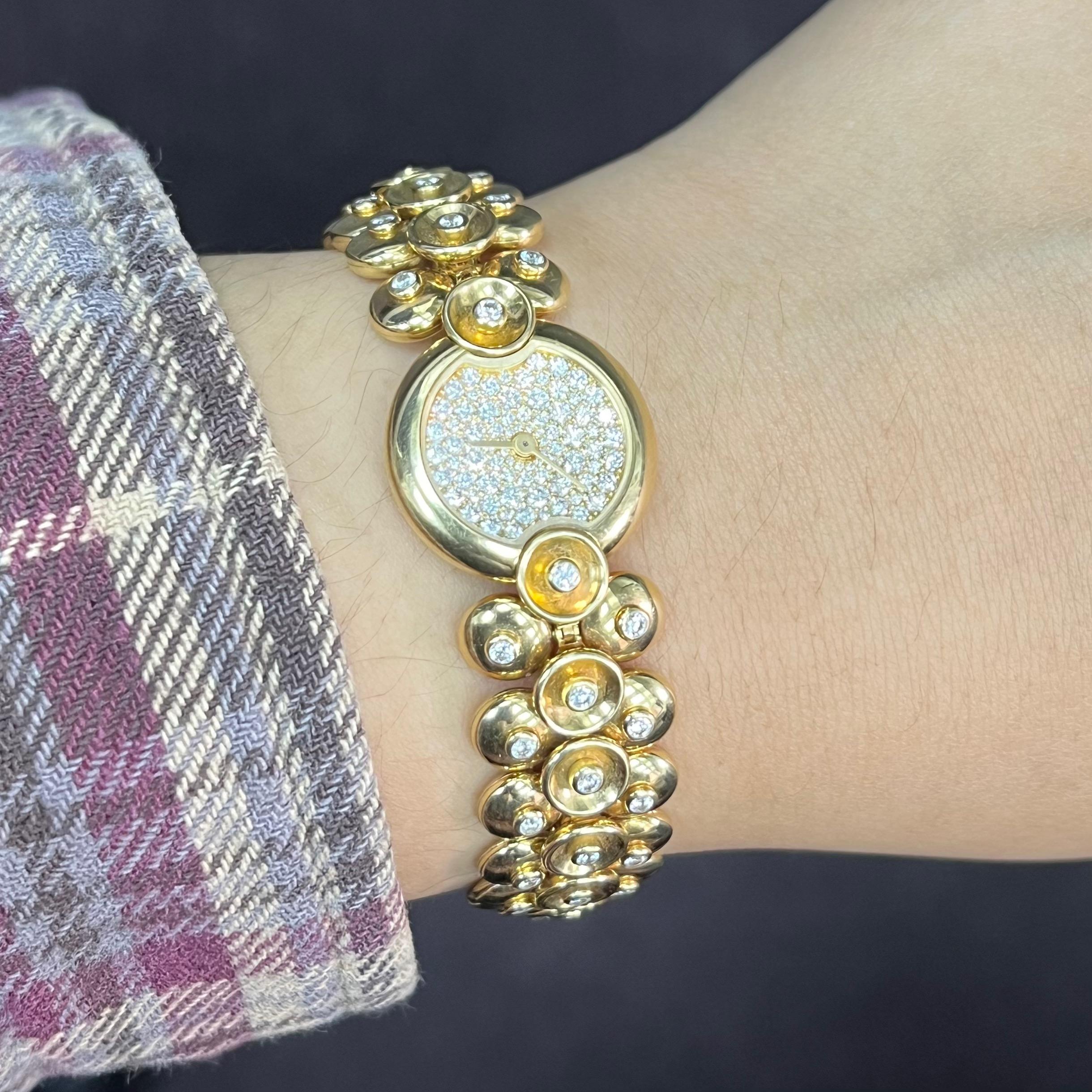Van Cleef & Arpels Gold Diamond Lady's Wristwatch For Sale 4