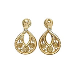VAN CLEEF & ARPELS Gold Diamond Large Snowflake Drop Earrings