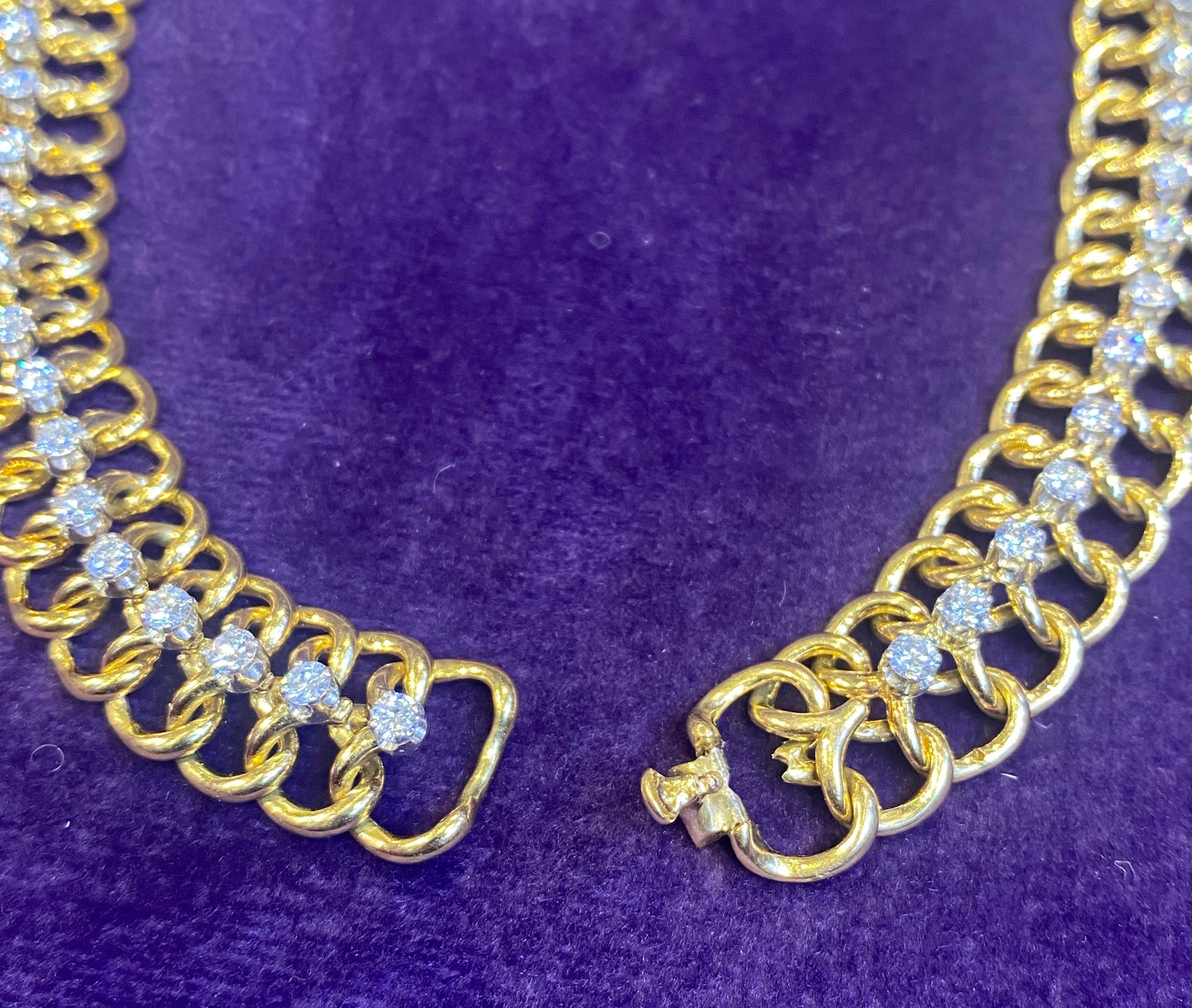 Van Cleef and Arpels Gold and Diamond Necklace For Sale at 1stDibs