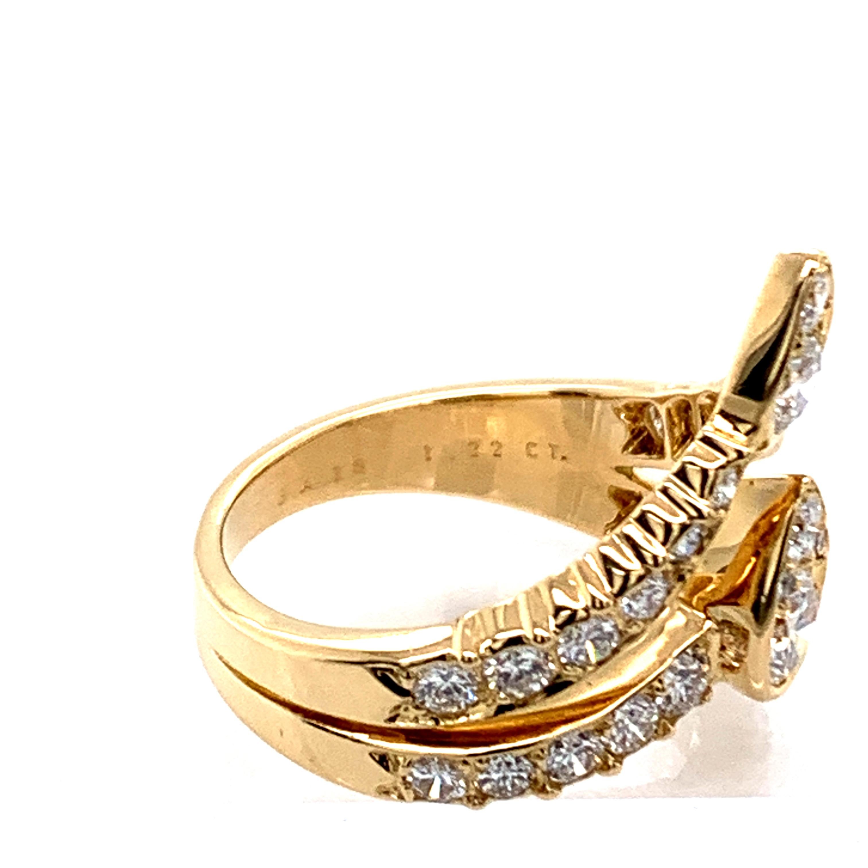 Van Cleef & Arpels Gold and Diamond Teardrop Ring In Excellent Condition In New York, NY