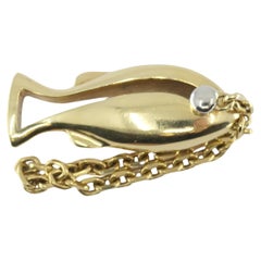 Van Cleef & Arpels Gold Fish Charm Key Ring Pendant