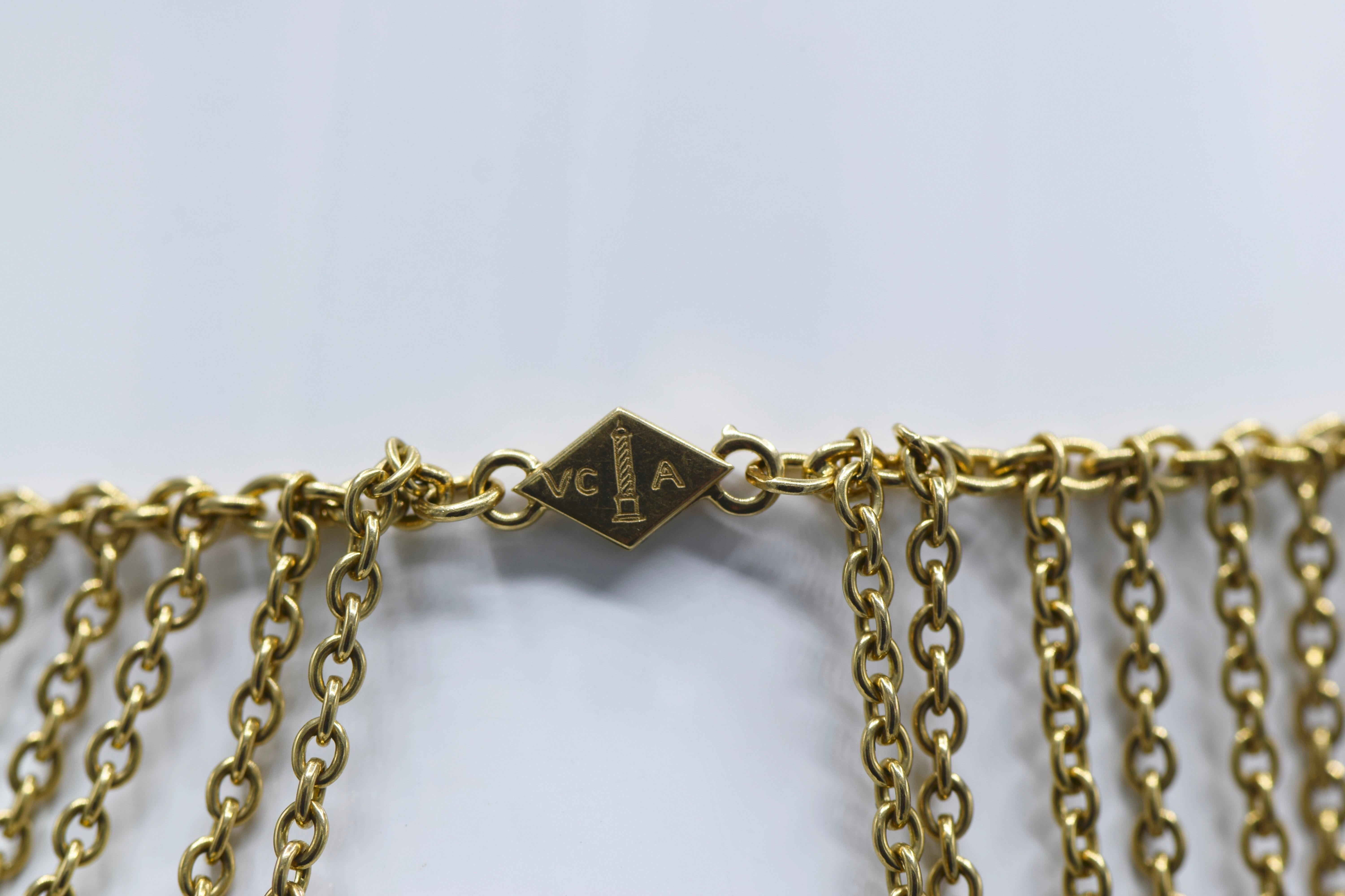 Women's Van Cleef & Arpels Gold 'Fringe' Necklace and Bracelet