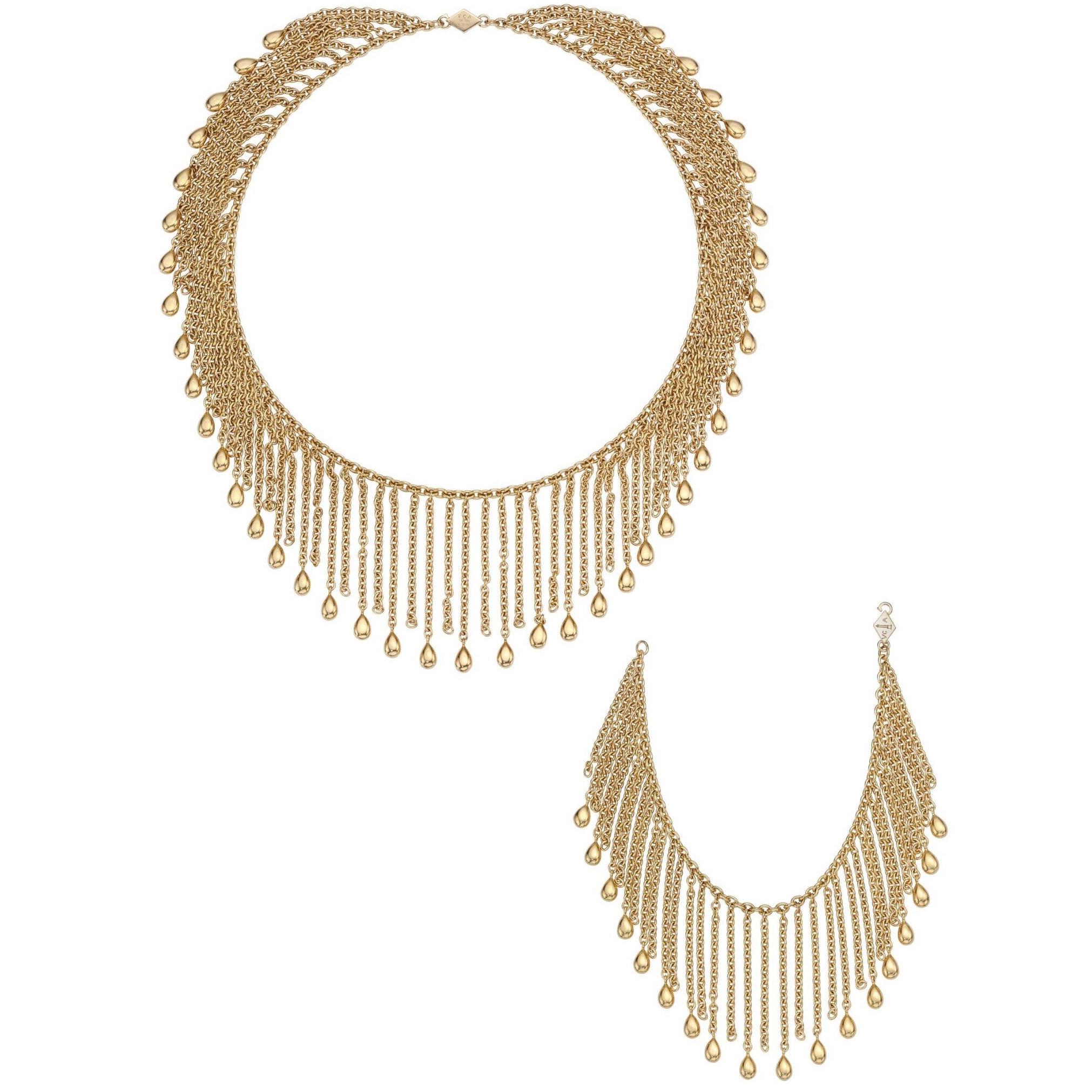 Van Cleef & Arpels Gold 'Fringe' Necklace and Bracelet