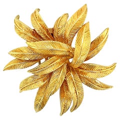 Used Van Cleef & Arpels Gold Leaves Brooch