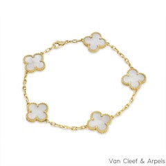 Van Cleef & Arpels Gold Mother of Pearl Vintage Alhambra Bracelet VCARA41800