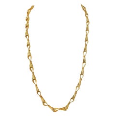 Used Van Cleef & Arpels Gold Ribbon Link Necklace