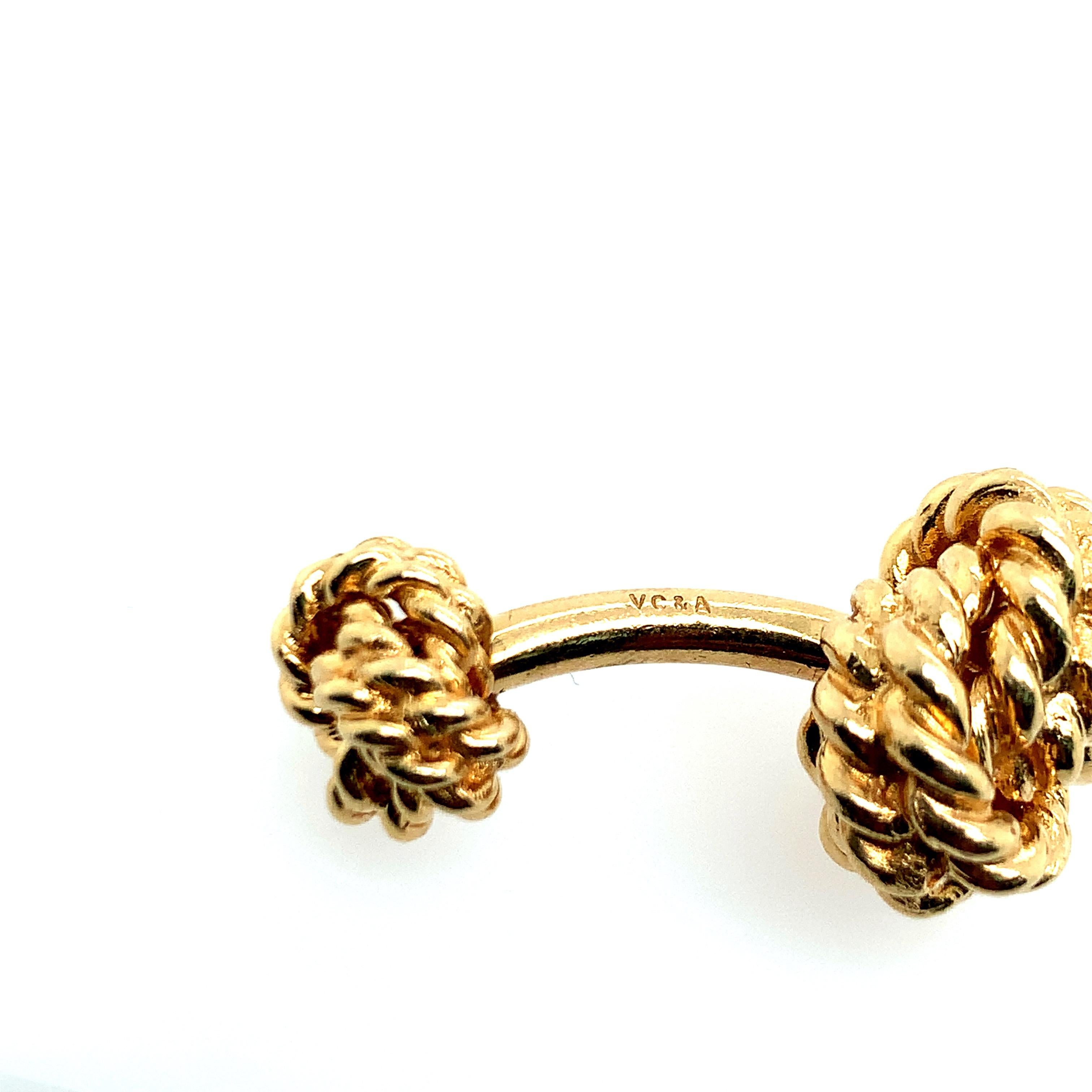 Men's Van Cleef & Arpels Gold Rope Cufflinks For Sale