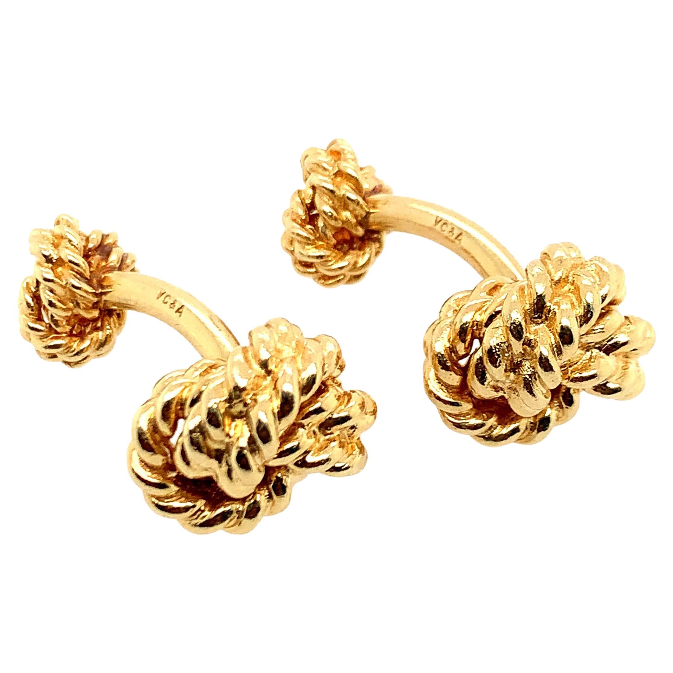 Van Cleef & Arpels Gold Rope Cufflinks