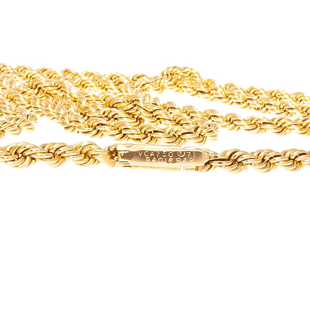 Van Cleef & Arpels Gold Rope Necklace In Excellent Condition In Beverly Hills, CA
