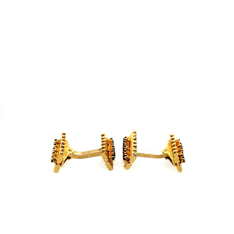Van Cleef & Arpels Gold Sapphire Cufflinks For Sale 1