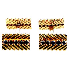 Used Van Cleef & Arpels Gold Sapphire Cufflinks