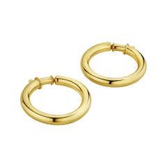 Van Cleef & Arpels Gold Slip On Non-Post Vintage Hoop Earrings