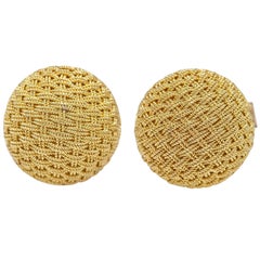 Van Cleef & Arpels Gold Textured Cufflinks