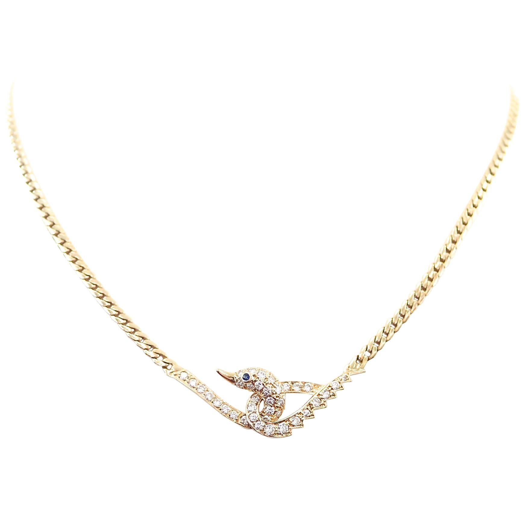 Van Cleef & Arpels Goose Diamond and Gold Necklace