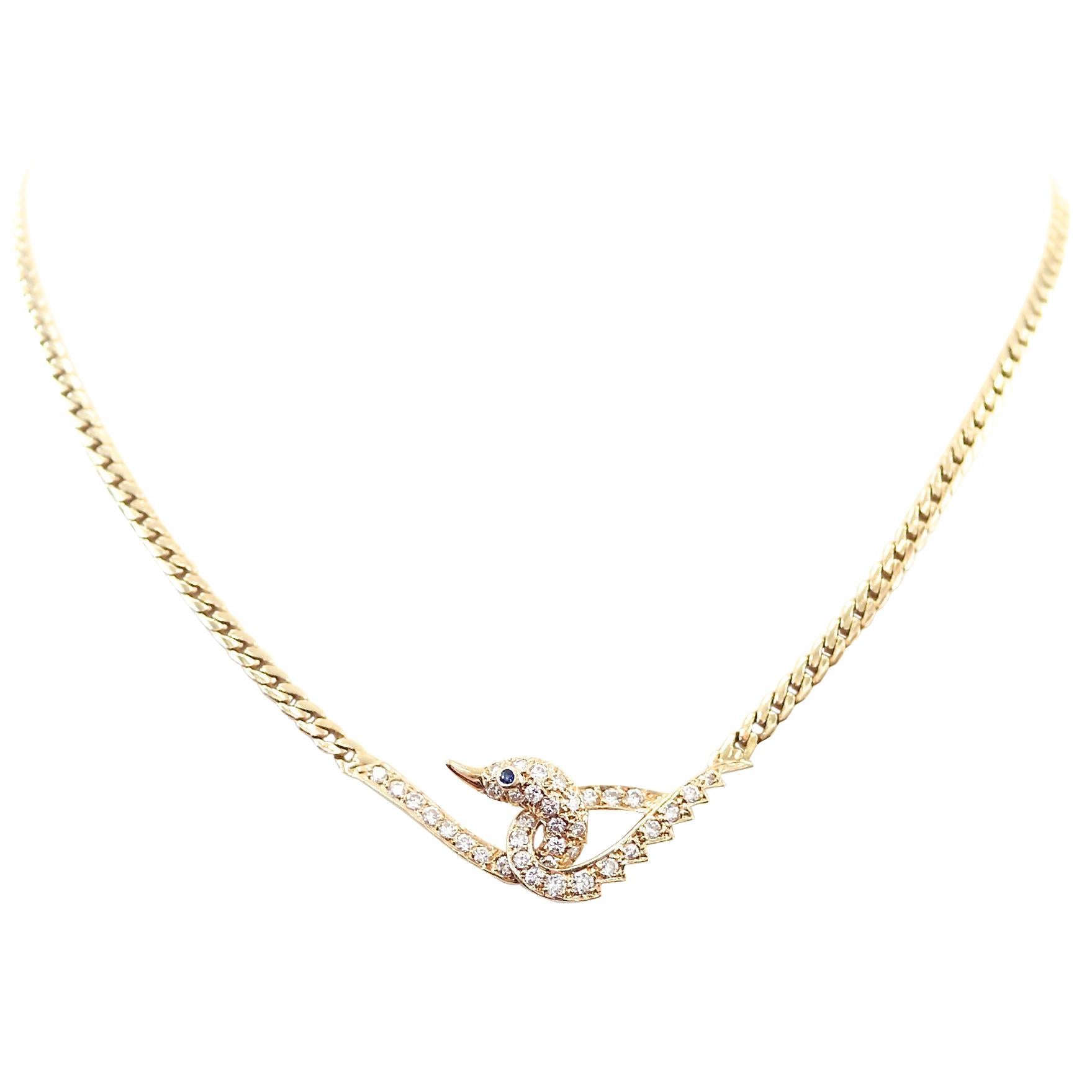 Van Cleef 
Arpels Goose Diamond and Gold Necklace