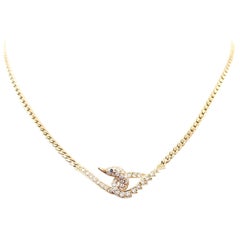 Retro Van Cleef & Arpels Goose Diamond and Gold Necklace