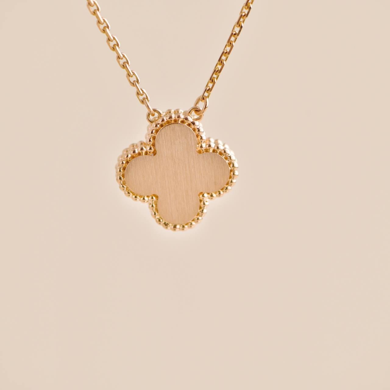 Van Cleef & Arpels Grey Mother of Pearl 18k Rose Gold 2014 Holiday Pendant 2