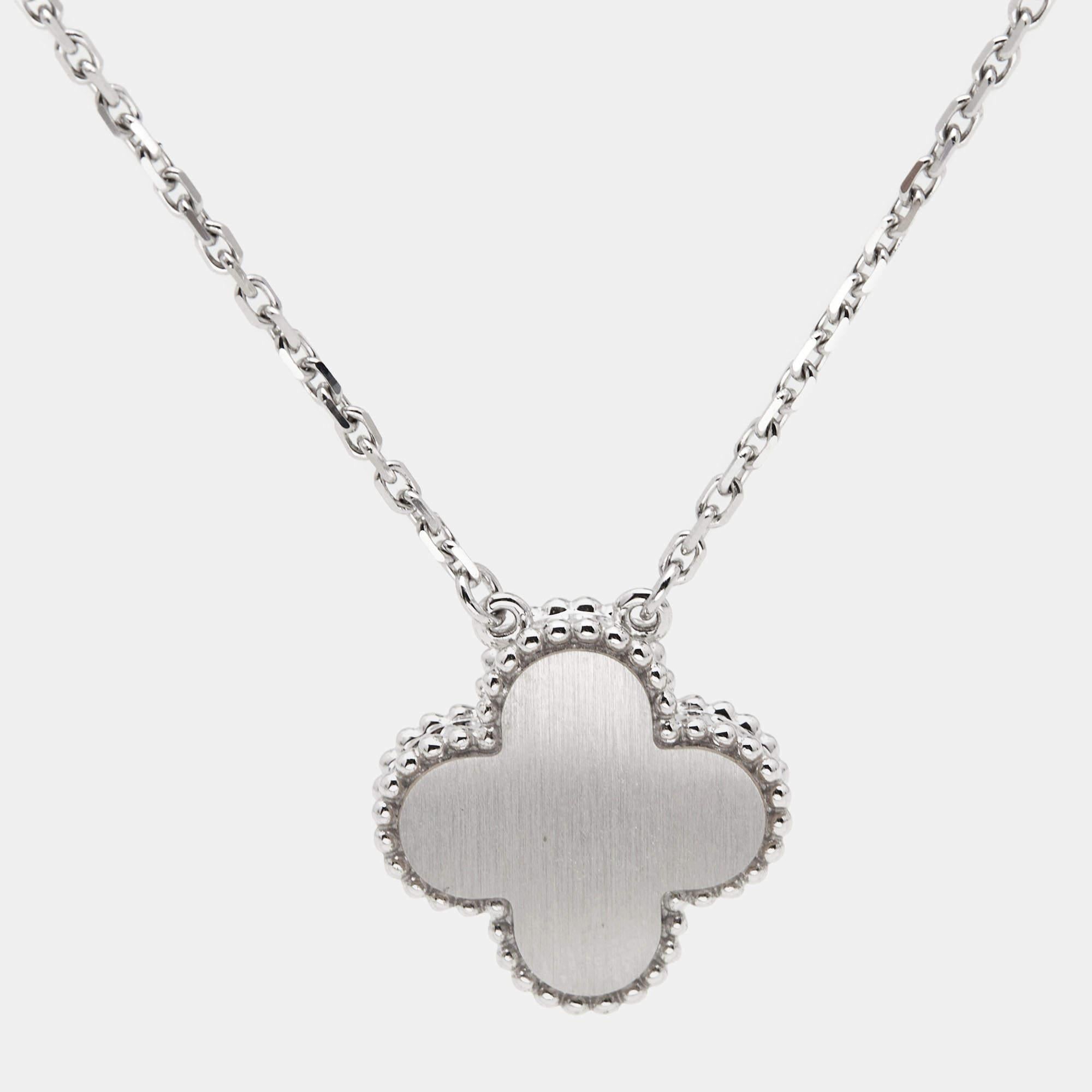 van cleef guilloche necklace white gold