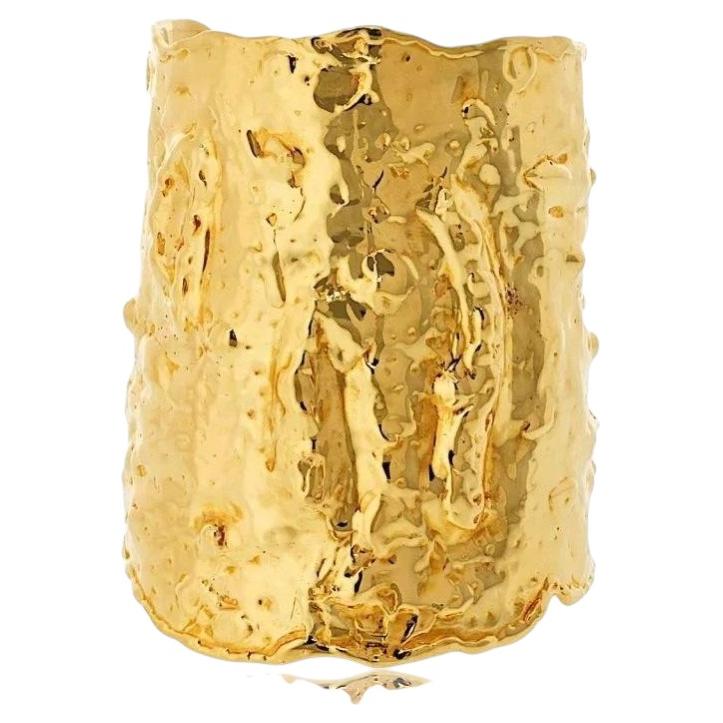 Van Cleef & Arpels Hammered Gold Manchette Cuff Bracelet