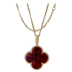 Van Cleef & Arpels Hard Wood Magic Alhambra Pendant Necklace