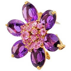 Van Cleef & Arpels Broche avec pendentif saphir rose et améthyste "Hawaii"