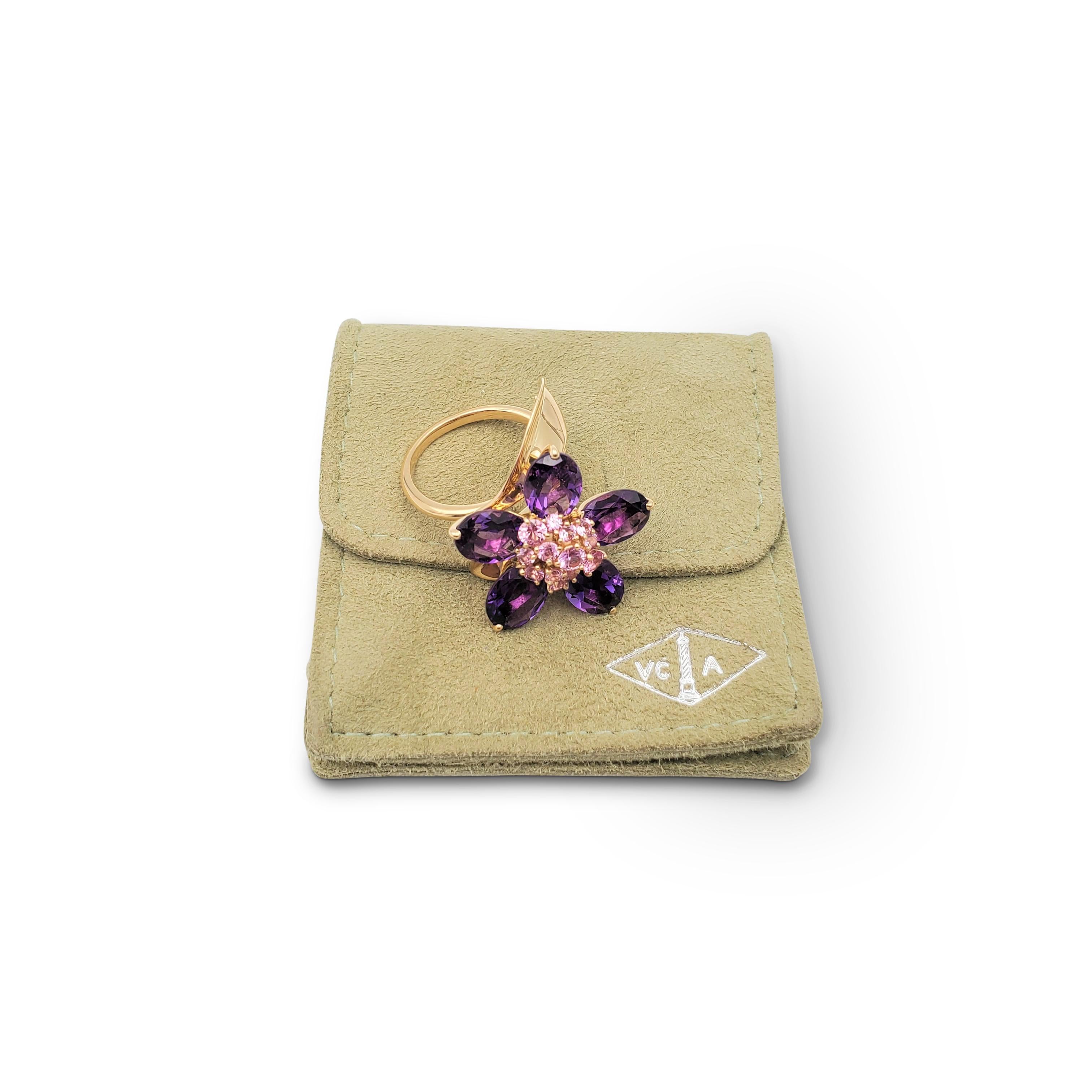 Women's Van Cleef & Arpels 'Hawaii' Pink Sapphire and Amethyst Ring