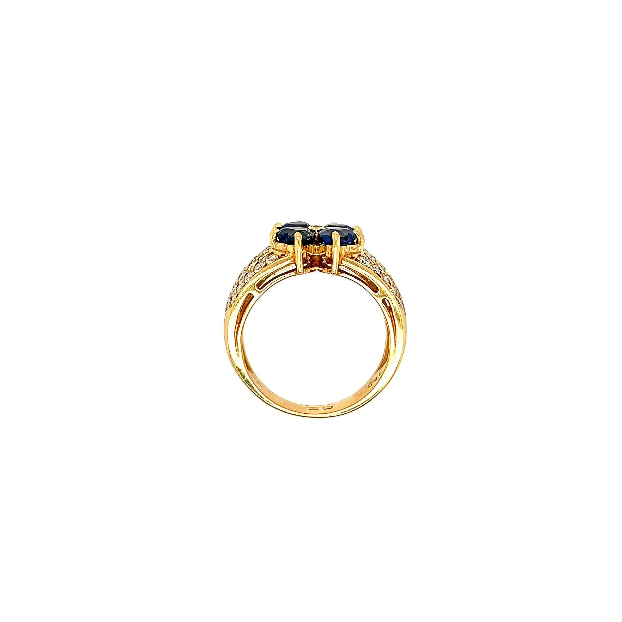 Van Cleef & Arpels Bague en or saphir diamant en forme de coeur Bon état - En vente à New York, NY