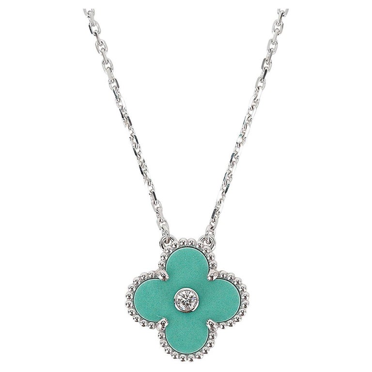 Van Cleef and Arpels Holiday 2022 Alhambra Diamond Pendant Celadon