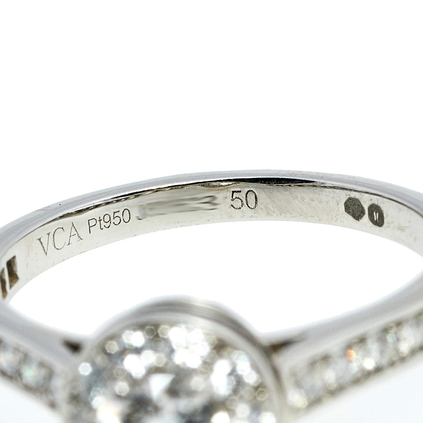 Van Cleef & Arpels Icone Solitare 0,32 Karat Diamant Platin Ring Größe 50 (Zeitgenössisch) im Angebot