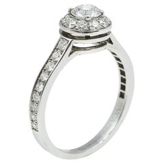 Van Cleef & Arpels Icone Solitare 0.32 ct Diamond Platinum Ring Size 50