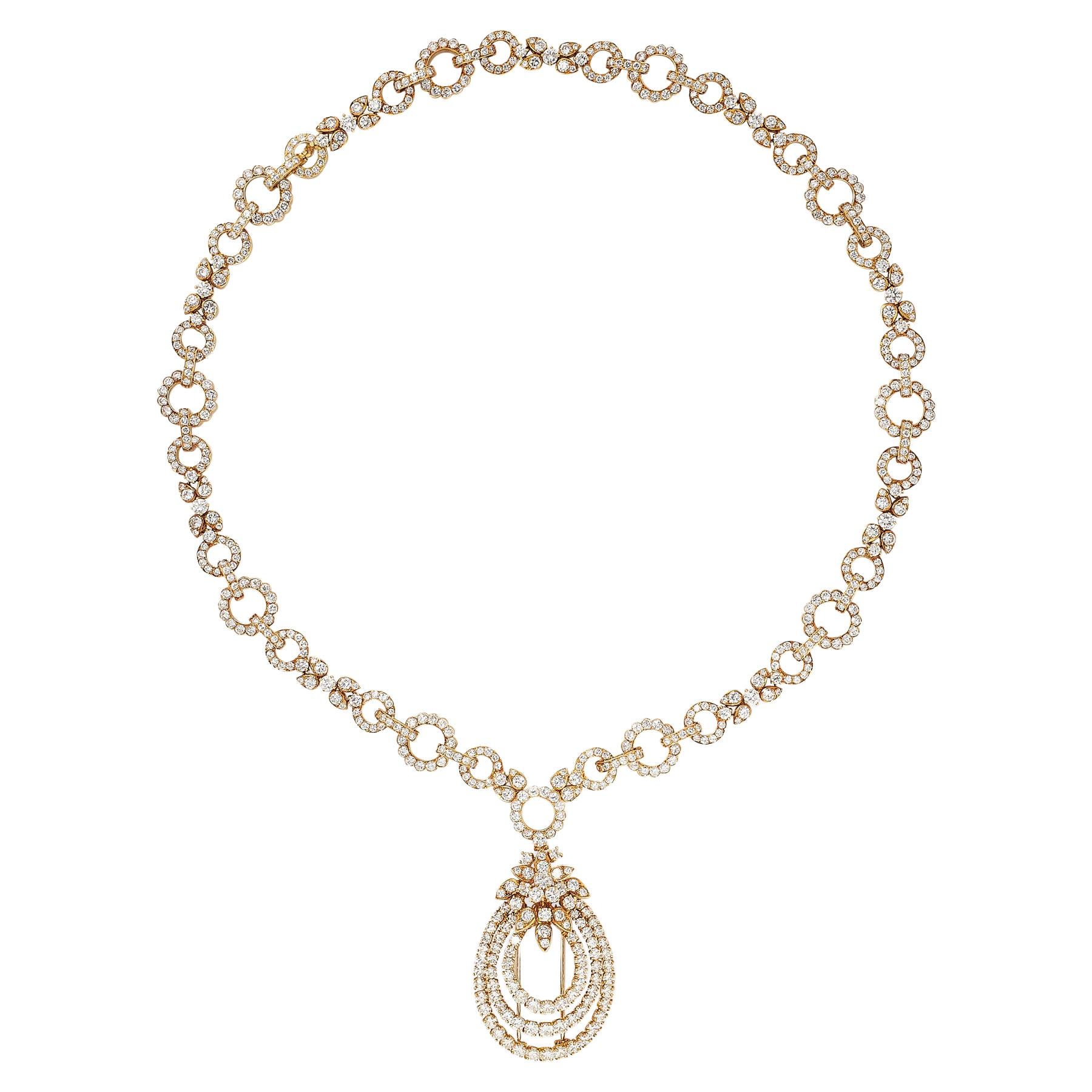 Van Cleef & Arpels, Important Diamond Necklace/Bracelet/Brooch Set For Sale