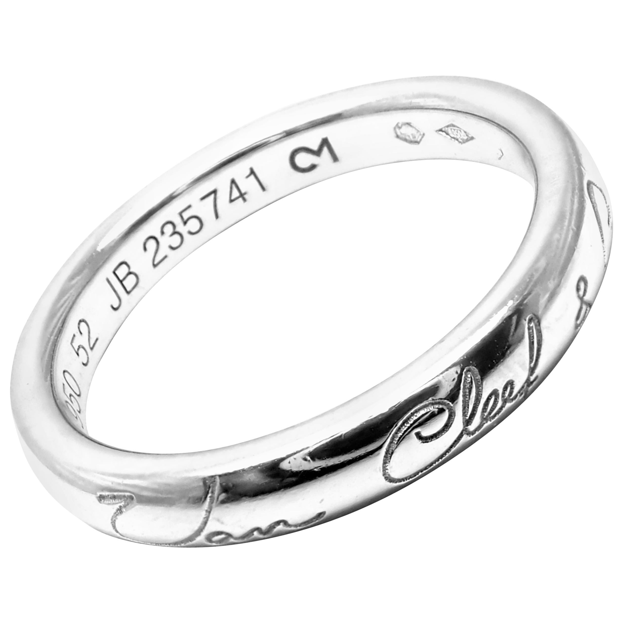 Van Cleef & Arpels Infini Signature Wedding Platinum Band Ring For Sale