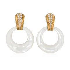 Van Cleef & Arpels interchangeable diamond and gold doorknocker hoop earrings