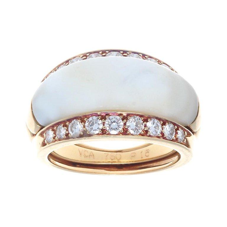 Van Cleef & Arpels Interchangeable Gemstone Diamond Gold Ring 6