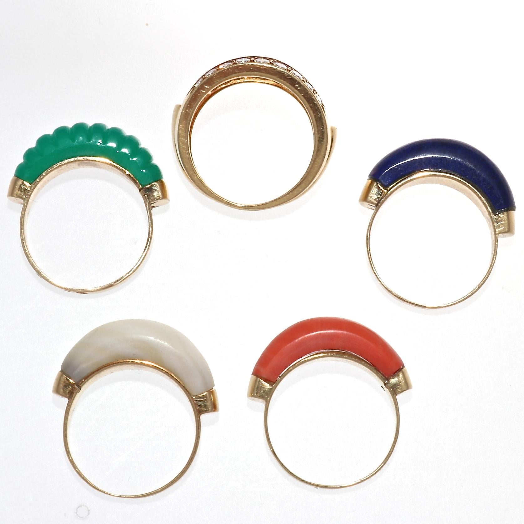 Van Cleef & Arpels Interchangeable Gemstone Diamond Gold Ring 12