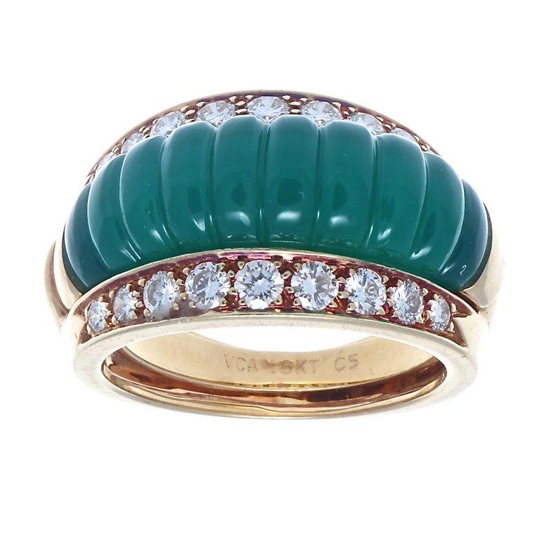 Women's Van Cleef & Arpels Interchangeable Gemstone Diamond Gold Ring