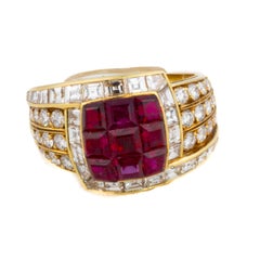 Van Cleef & Arpels Invisible-Set Ruby and Diamond Ring