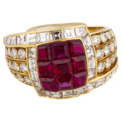 Anello Van Cleef & Arpels con rubino e diamanti incastonati a vista
