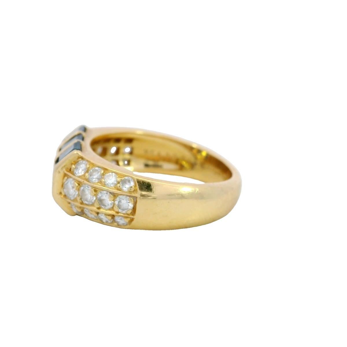 Van Cleef & Arpels Invisibly Set Sapphire Diamond Stacker Ring 18K Yellow Gold im Zustand „Hervorragend“ im Angebot in Fairfield, CT