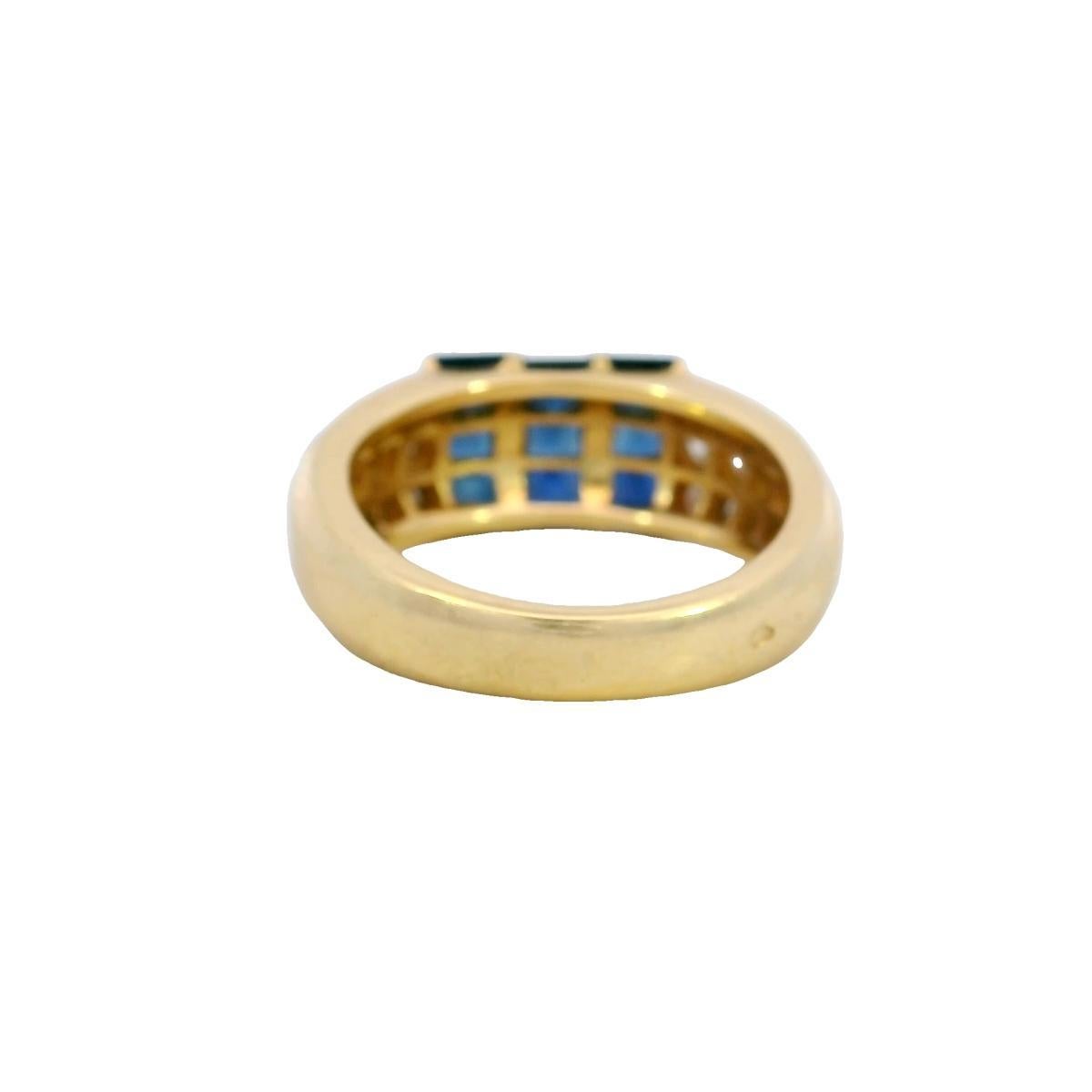 Van Cleef & Arpels Invisibly Set Sapphire Diamond Stacker Ring 18K Yellow Gold Damen im Angebot