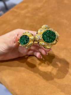 Van Cleef & Arpels Jade and Diamond Bracelet 18K Gold, 1950s Special Order
