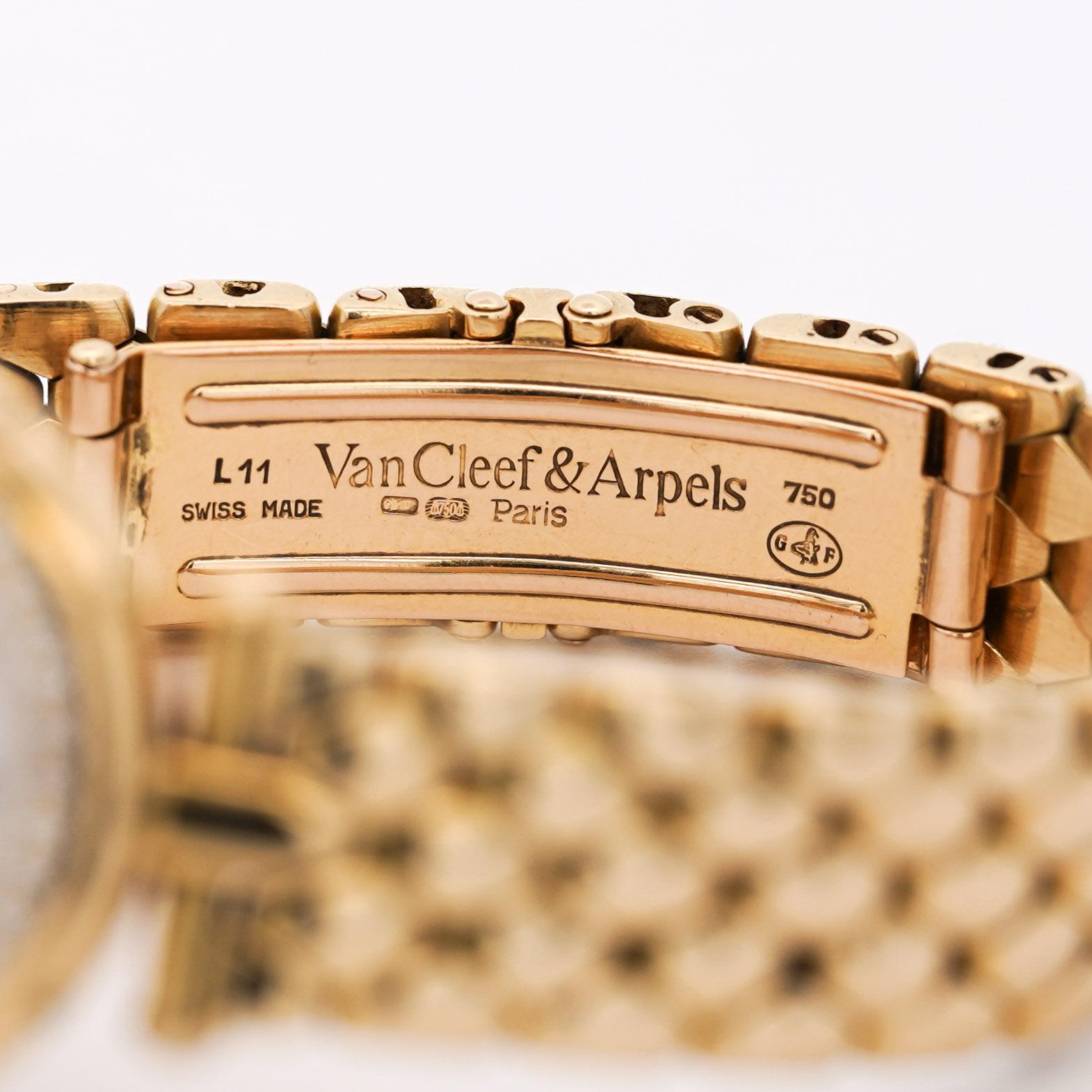 Van Cleef & Arpels La Collection 18K Gold Diamond Bezel Ladies Watch For Sale 1