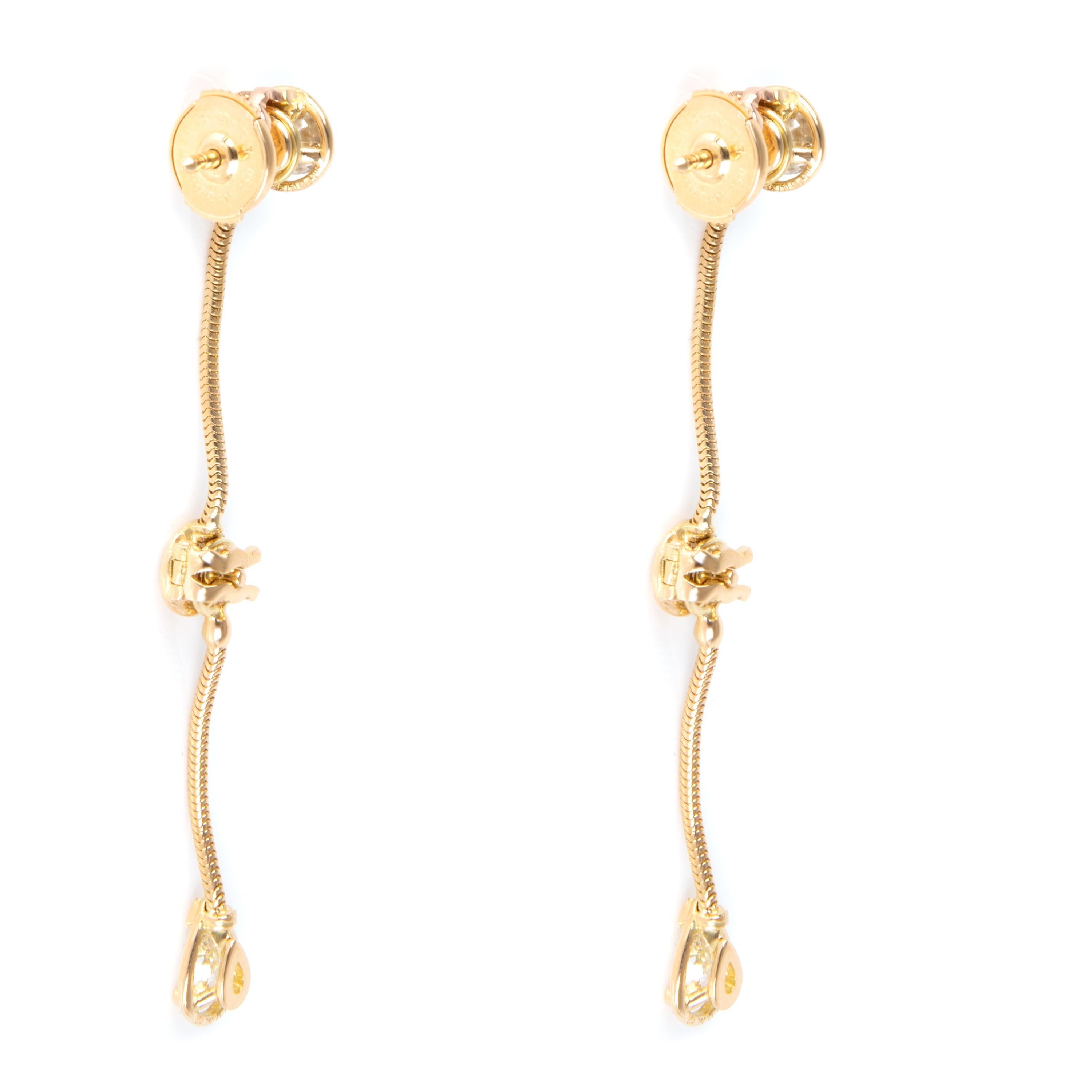 Van Cleef & Arpels La Pluie Diamond Drop Earrings in 18K Yellow Gold D VVS1 1 In Excellent Condition In New York, NY