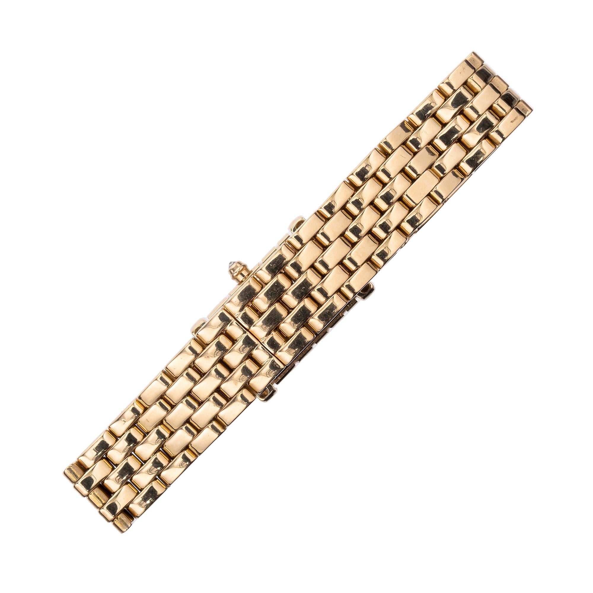 Van Cleef & Arpels Ladies Diamond Emerald Yellow Gold Wristwatch In Excellent Condition For Sale In Stamford, CT